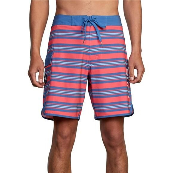 RVCA Mens 4 Way Stretch Boardshorts 18 Inch Swim Trunks Fixed Waist Surf - Picture 1 of 6